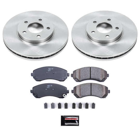 PowerStop OE Stock Replacement Low-Dust Ceramic Brake Pad and Rotor Kit