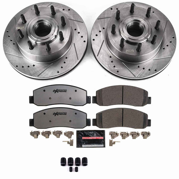 PowerStop Z36 Carbon-Fiber Ceramic Brake Pad with Drilled and Slotted Rotor Kit