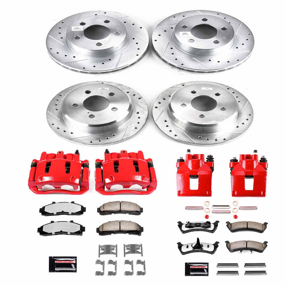 PowerStop Z36 Truck and SUV Ceramic Brake Pad, Drilled & Slotted Rotor, and Cali