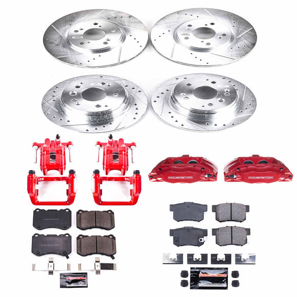 PowerStop Z23 Daily Driver Carbon-Fiber Ceramic Pads Drilled & Slotted Rotor & C
