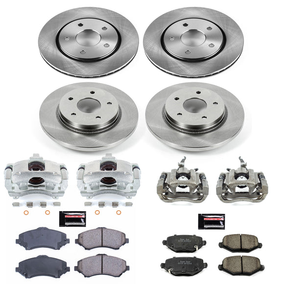 PowerStop OE Stock Replacement Low-Dust Ceramic Brake Pad, Rotor and Caliper Kit