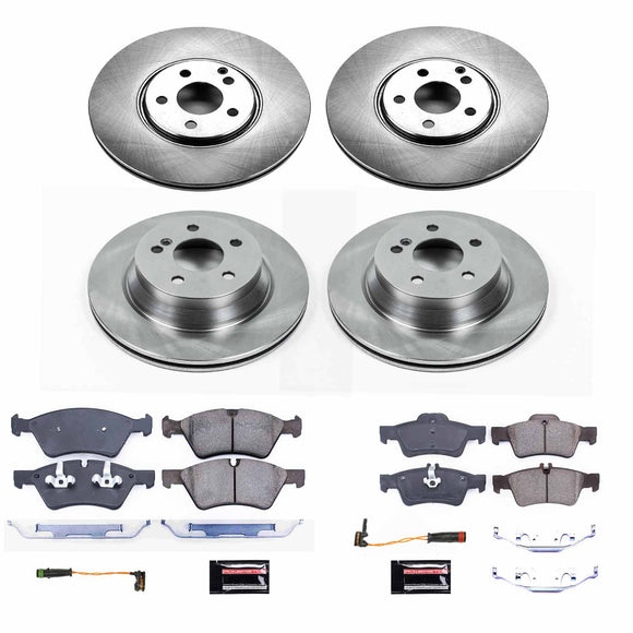 PowerStop OE Stock Replacement Low-Dust Ceramic Brake Pad and Rotor Kit