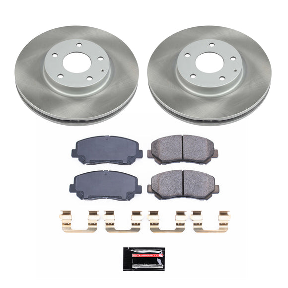 PowerStop Semi-Coated Rotor and Low-Dust Ceramic Brake Pad Kit