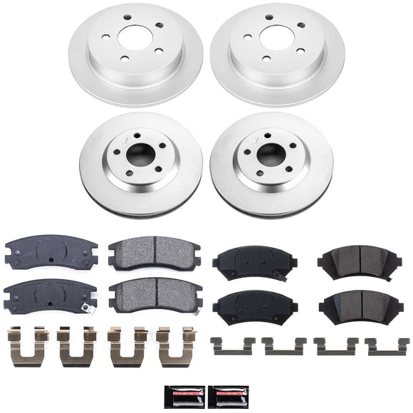 PowerStop Genuine Geomet Coated Rotor and Low-Dust Ceramic Brake Pad Kit