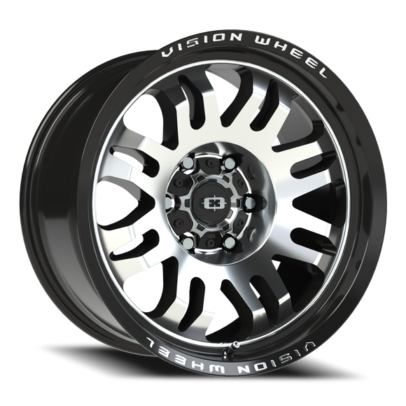 18x9.5 Vision 409 Inferno Gloss Blk Machined 6x5.5 6x139.7 ET-18 wheel/rim