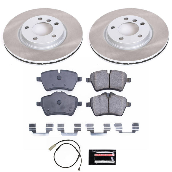 PowerStop Semi-Coated Rotor and Low-Dust Ceramic Brake Pad Kit