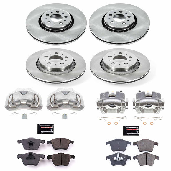 PowerStop OE Stock Replacement Low-Dust Ceramic Brake Pad, Rotor and Caliper Kit