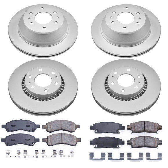 PowerStop Genuine Geomet Coated Rotor and Low-Dust Ceramic Brake Pad Kit