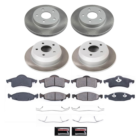 PowerStop Semi-Coated Rotor and Low-Dust Ceramic Brake Pad Kit