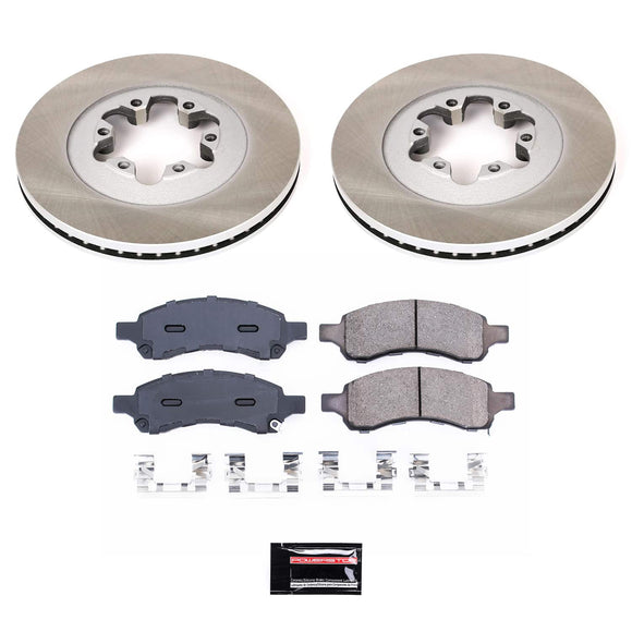PowerStop Semi-Coated Rotor and Low-Dust Ceramic Brake Pad Kit