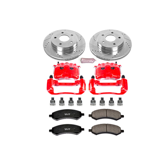 PowerStop Z23 Daily Driver Carbon-Fiber Ceramic Pads Drilled & Slotted Rotor & C
