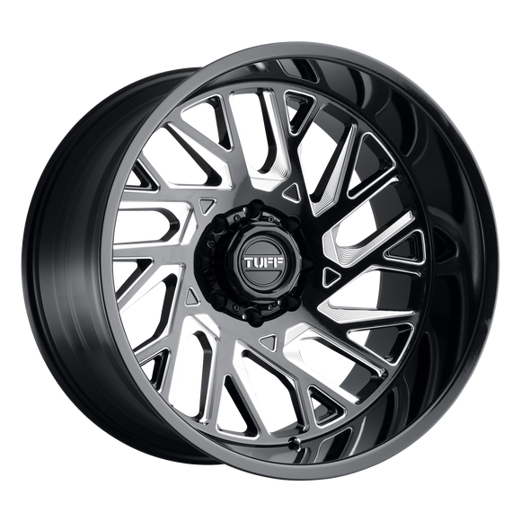 24X14 Tuff T4B Gloss Black W/ Milled Spokes 5X127 ET-72 wheel/rim