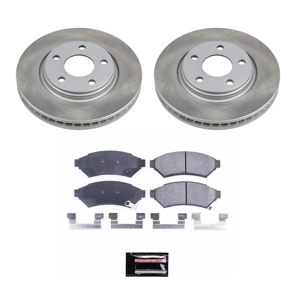 PowerStop Semi-Coated Rotor and Low-Dust Ceramic Brake Pad Kit