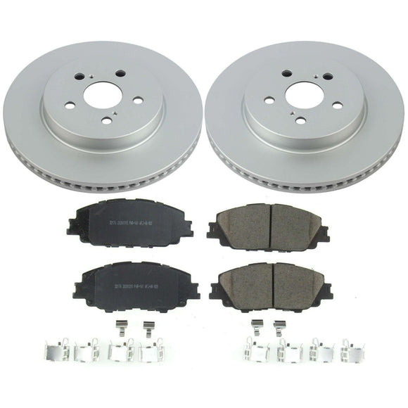 PowerStop Genuine Geomet Coated Rotor and Low-Dust Ceramic Brake Pad Kit