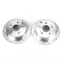 PowerStop Evolution Drilled Slotted Rotors Pair Rear For Mitsubishi Galant