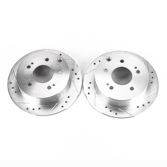 PowerStop Evolution Drilled Slotted Rotors Pair Rear For Mitsubishi Galant