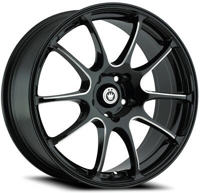 15x6.5 Konig Illusion Gloss Black/Ball Cut Machined 4x100 ET38 Wheel Rim