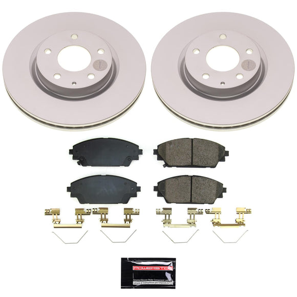 PowerStop Genuine Geomet Coated Rotor and Low-Dust Ceramic Brake Pad Kit
