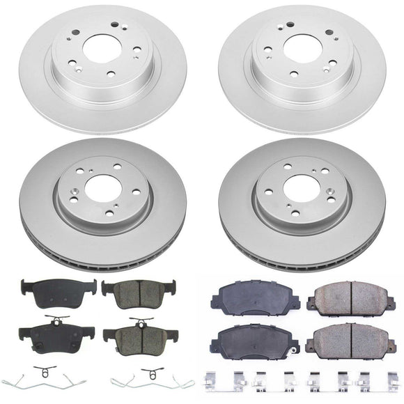 PowerStop Genuine Geomet Coated Rotor and Low-Dust Ceramic Brake Pad Kit