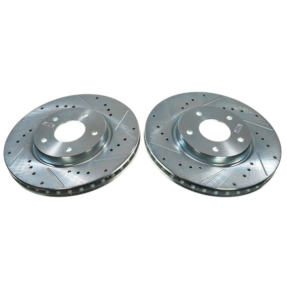 PowerStop Evolution Drilled Slotted Rotors Pair Front For Nissan Rogue