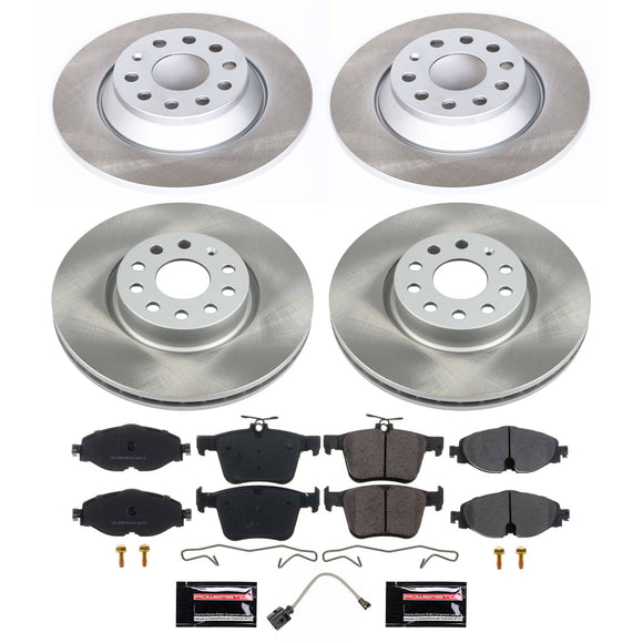 PowerStop Semi-Coated Rotor and Low-Dust Ceramic Brake Pad Kit
