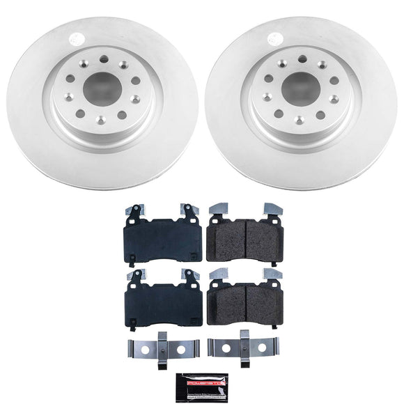 PowerStop Genuine Geomet Coated Rotor and Low-Dust Ceramic Brake Pad Kit