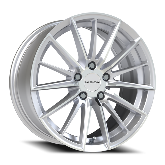 17x8 Vision 473 Axis Hyper Silver Machined 5x108 5x4.25 ET38 Wheel Rim