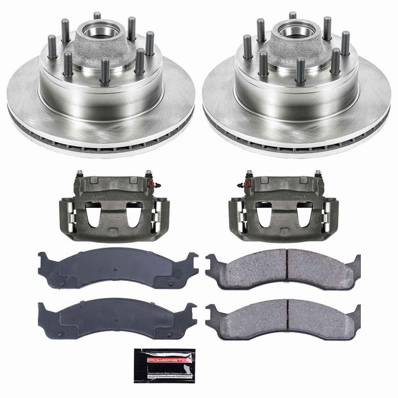 PowerStop OE Stock Replacement Low-Dust Ceramic Brake Pad, Rotor and Caliper Kit