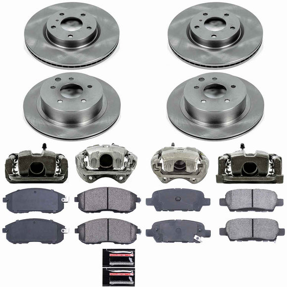 PowerStop OE Stock Replacement Low-Dust Ceramic Brake Pad, Rotor and Caliper Kit