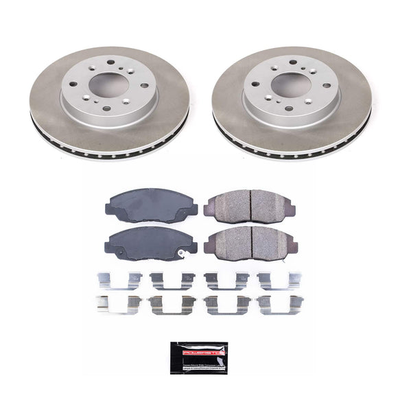 PowerStop Semi-Coated Rotor and Low-Dust Ceramic Brake Pad Kit