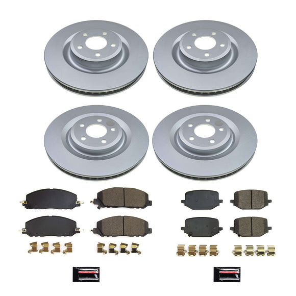 PowerStop Genuine Geomet Coated Rotor and Low-Dust Ceramic Brake Pad Kit