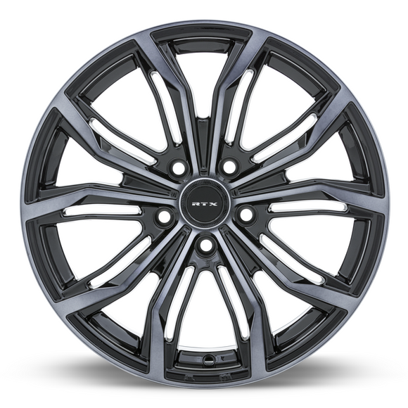 18x8 RTX Black Widow Black Machined Grey 5x120 ET35 wheel/rim