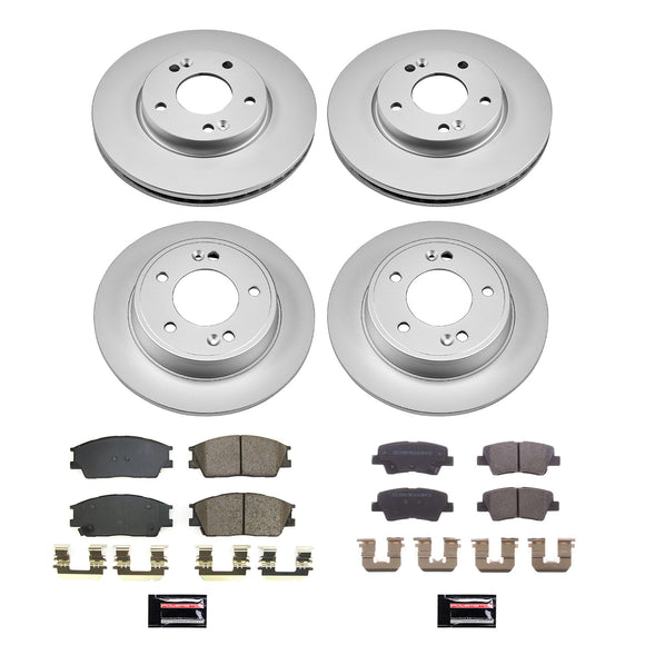 PowerStop Genuine Geomet Coated Rotor and Low-Dust Ceramic Brake Pad Kit
