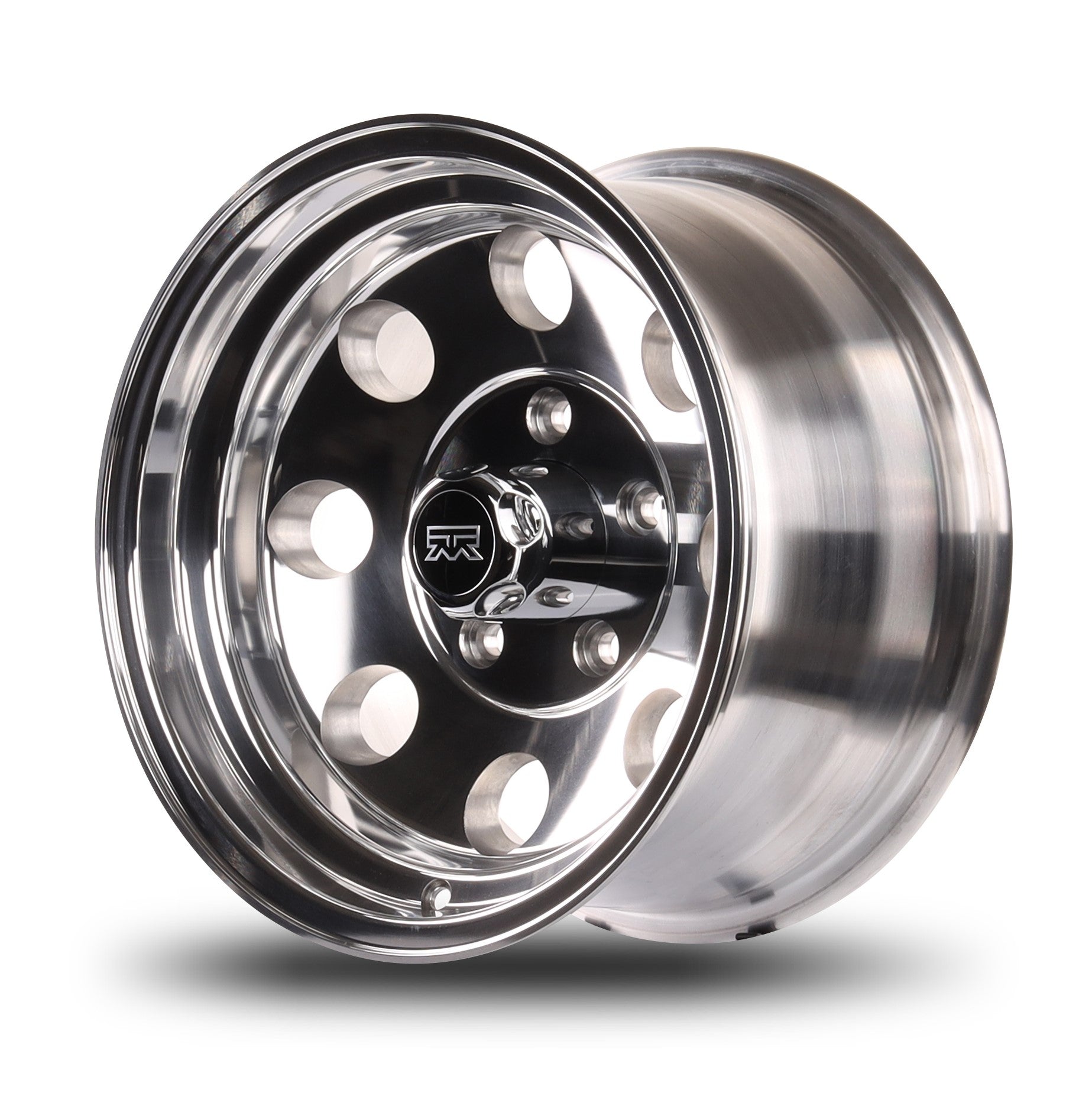 15x8 Mudder Trucker MT614 Deisel Polished 5x127 5x5 ET-19 Wheel Rim