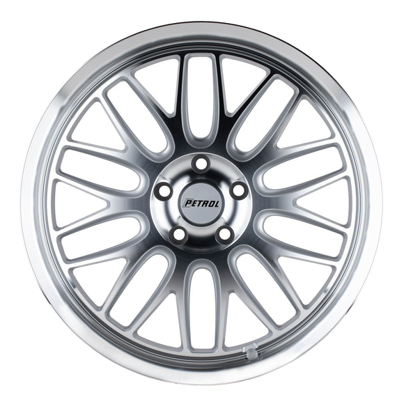 16x7 Petrol P4C Silver With Machined Face And Lip 4x100 ET40 CB72.1 Wheel Rim