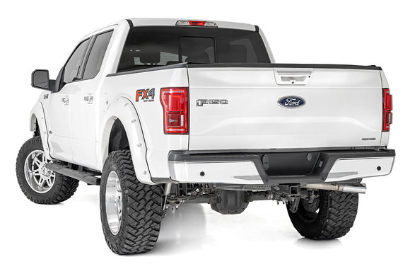 Rough Country Oval Nerf Step Crew Cab Black For Ford F-150 15-23