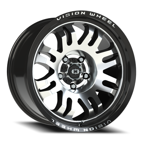 18x9.5 Vision 409 Inferno Gloss Blk Machined 5x5 (5x127) ET-18 wheel/rim