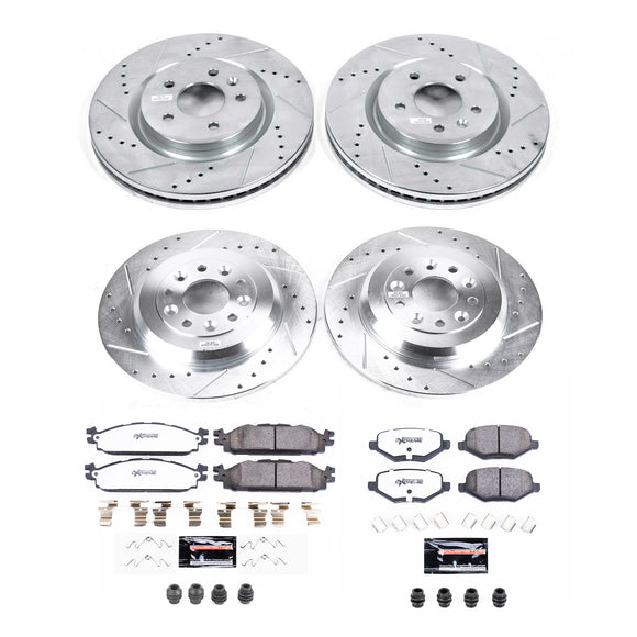 PowerStop Z36 Carbon-Fiber Ceramic Brake Pad with Drilled and Slotted Rotor Kit