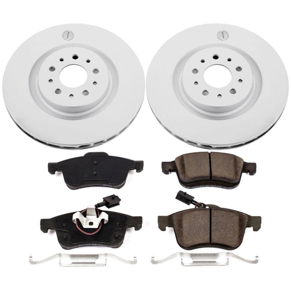PowerStop Genuine Geomet Coated Rotor and Low-Dust Ceramic Brake Pad Kit