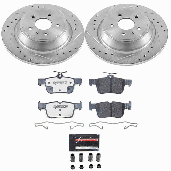 PowerStop Z36 Carbon-Fiber Ceramic Brake Pad with Drilled and Slotted Rotor Kit