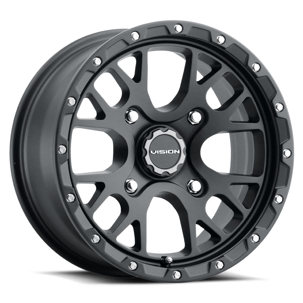 14x7 Vision 545 Rocker Satin Black 4x110 ET13 Wheel Rim - 0