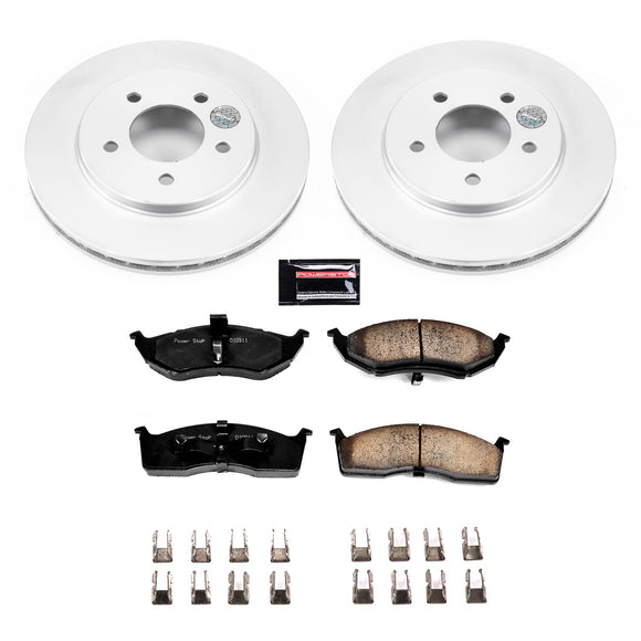 PowerStop Genuine Geomet Coated Rotor and Low-Dust Ceramic Brake Pad Kit