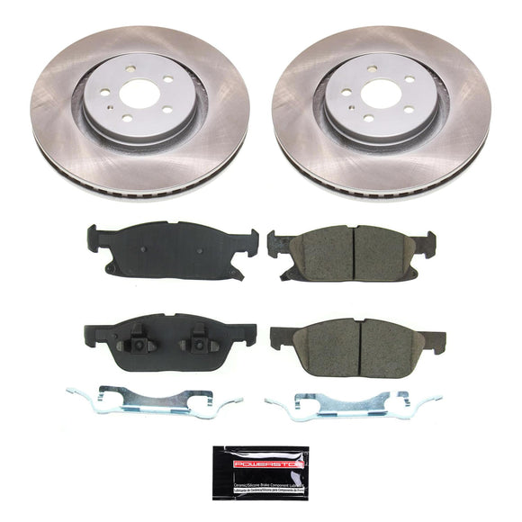 PowerStop Semi-Coated Rotor and Low-Dust Ceramic Brake Pad Kit