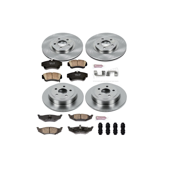 PowerStop OE Stock Replacement Low-Dust Ceramic Brake Pad and Rotor Kit