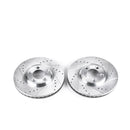 PowerStop Evolution Drilled Slotted Rotors Pair Front For Jaguar S-Type
