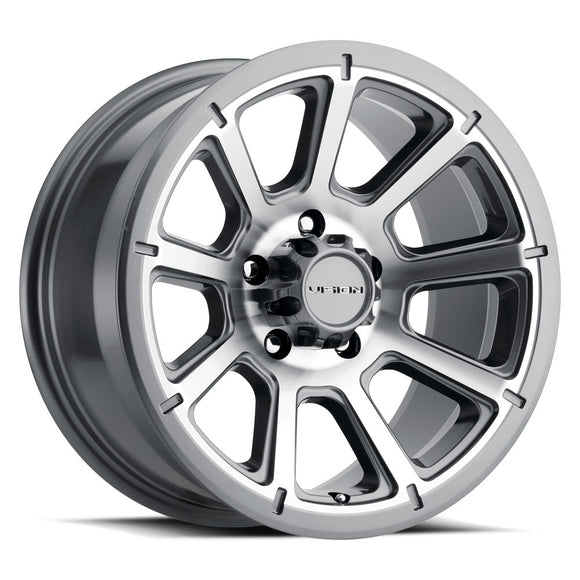 15x6 Vision 353 Turbine Gunmetal Machined Face 6x139.7 6x5.5 ET0 Wheel Rim