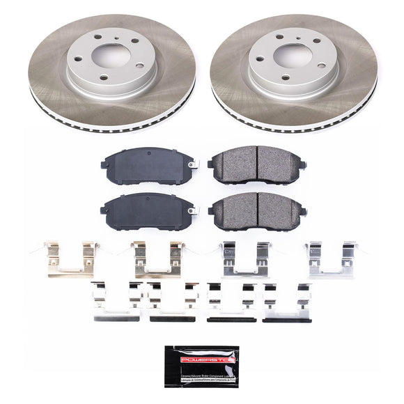 PowerStop Semi-Coated Rotor and Low-Dust Ceramic Brake Pad Kit