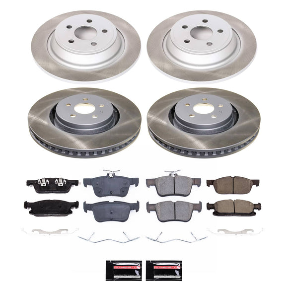 PowerStop Semi-Coated Rotor and Low-Dust Ceramic Brake Pad Kit