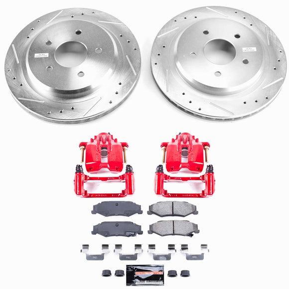PowerStop Z23 Daily Driver Carbon-Fiber Ceramic Pads Drilled & Slotted Rotor & C