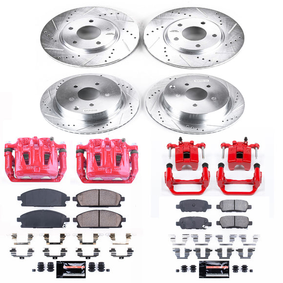 PowerStop Z23 Daily Driver Carbon-Fiber Ceramic Pads Drilled & Slotted Rotor & C